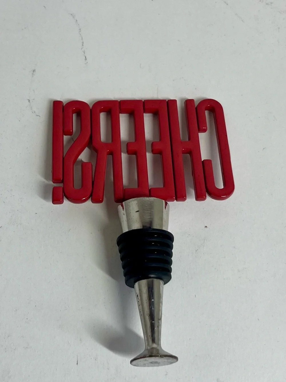Cheers! Red Crystal Rhinestone Wine/Champagne Bottle Stopper